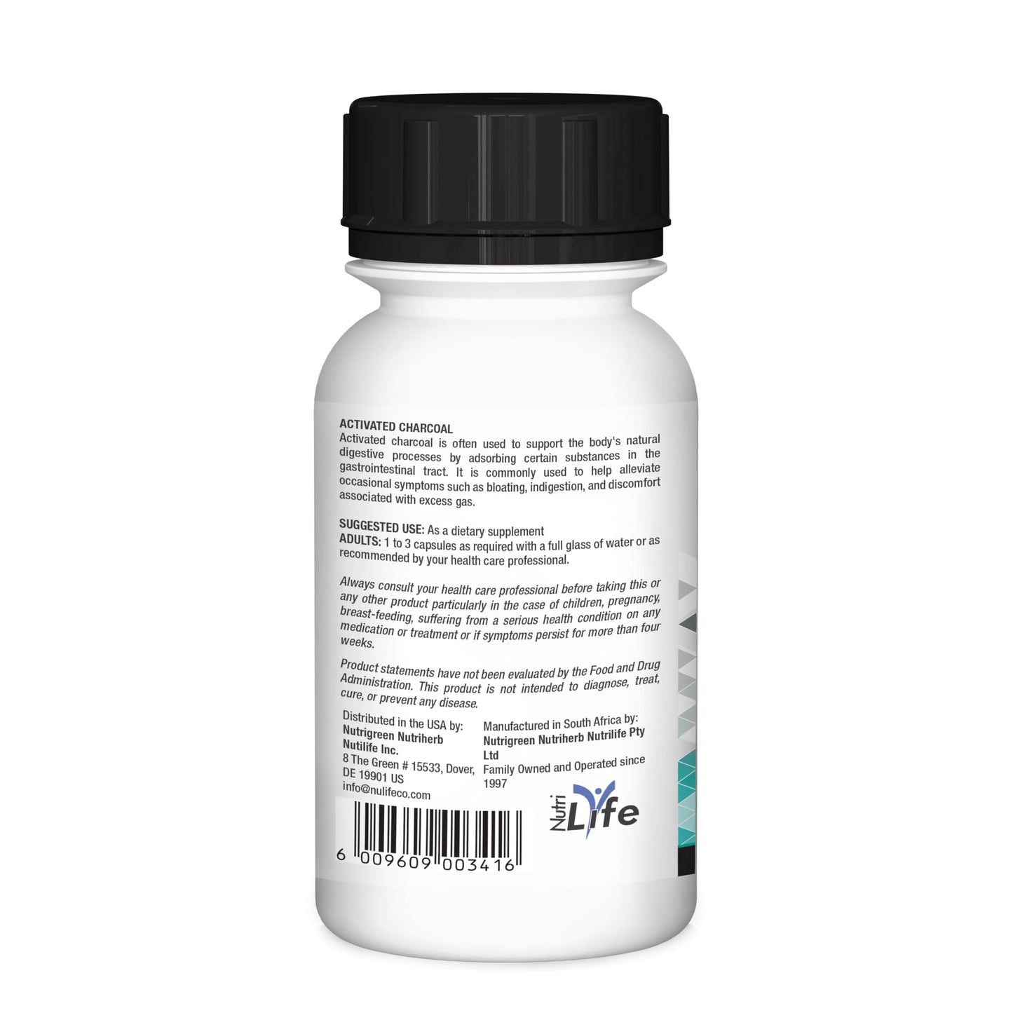 Nutriherb Activated Charcoal Capsules 60