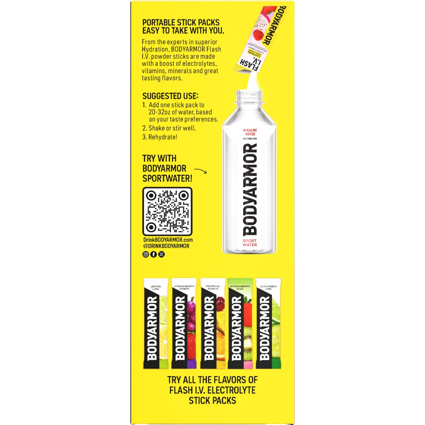 BODYARMOR Flash IV Caffeine + Zero Sugar Electrolyte Mix Powder 4.2 oz