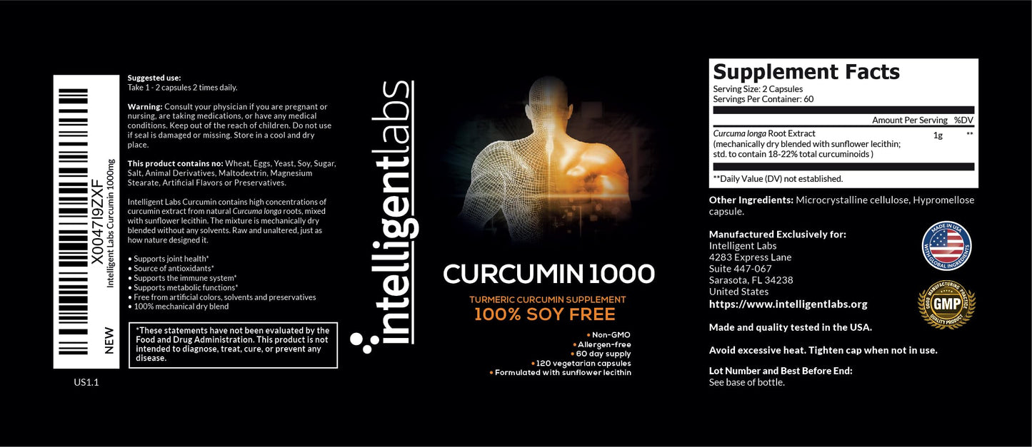 Intelligent Labs Curcumin 1000mg Capsule, 120 Count
