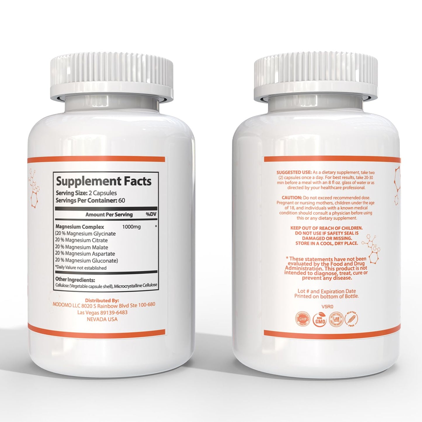 HARMONIFY Magnesium Glycinate Citrate Malate Aspartate Gluconate 5 in 1 Formula Capsule, 120 Count