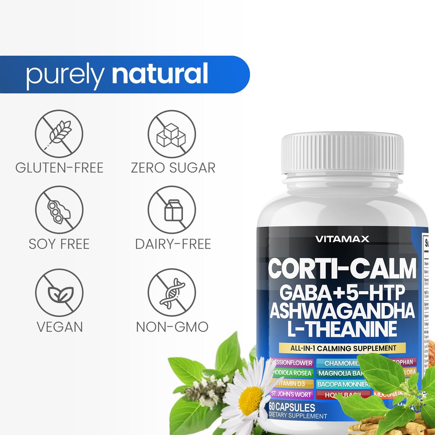 Vitamax Corti-Calm Cortisol Supplement Capsule 60 Count