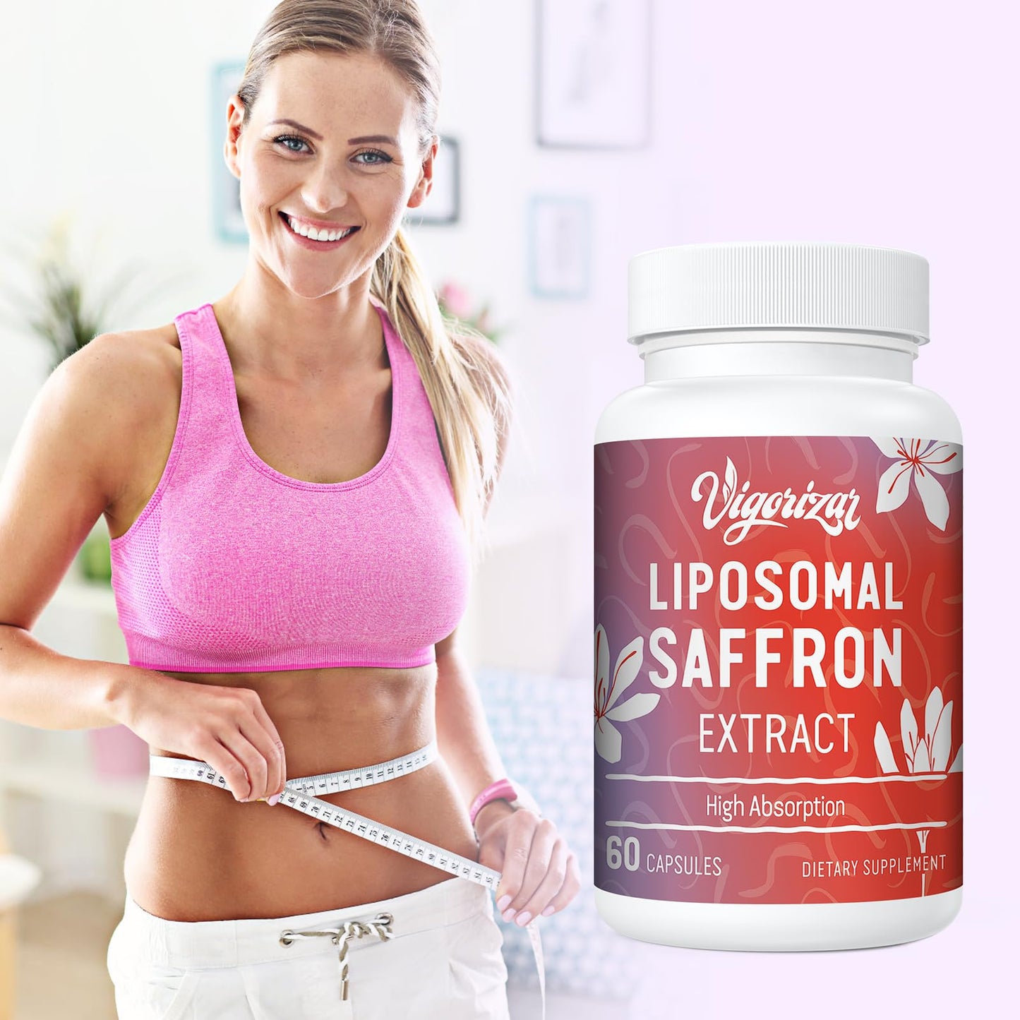 Vigorizar Saffron Supplements 100% Pure Saffron Extract Liposomal Capsules 120