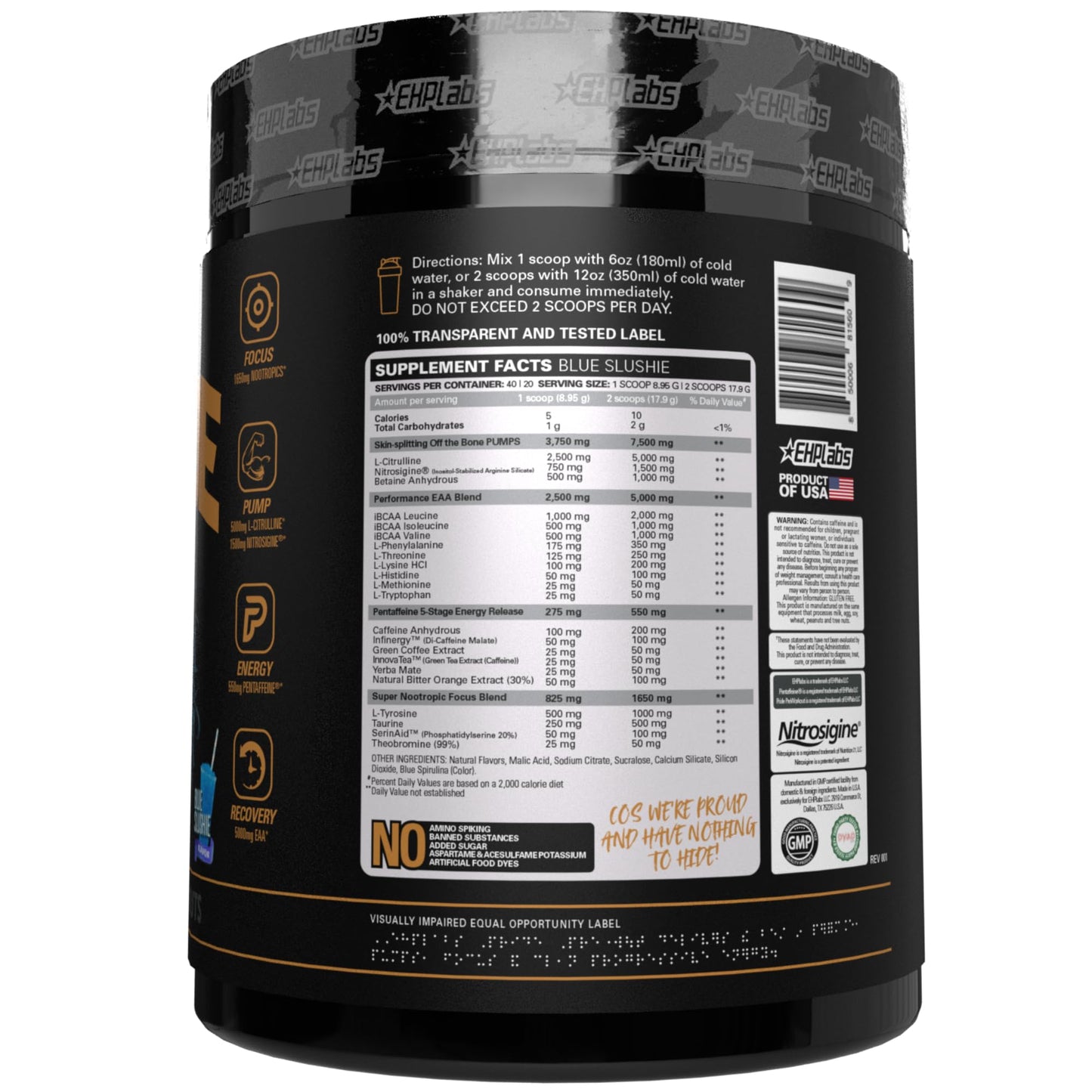 EHP Labs Pride Pre Workout Powder 12.6 Ounce