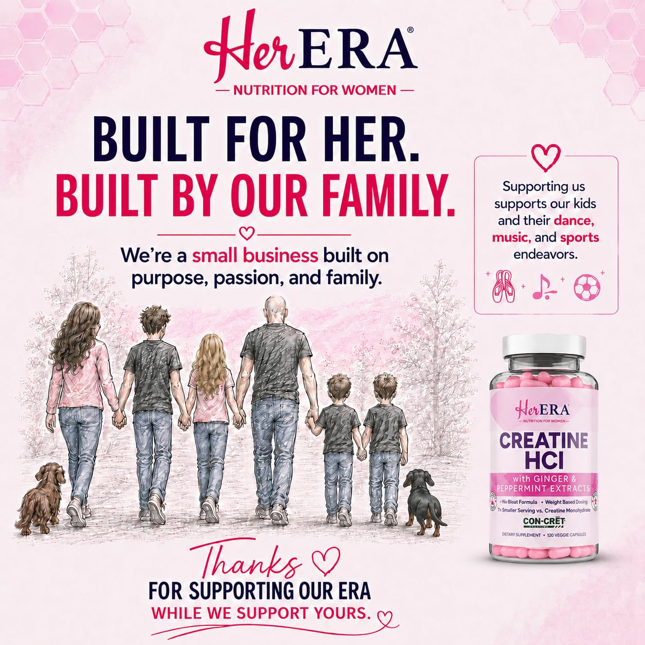 Her ERA Creatine HCl Capsules, 120 Capsules