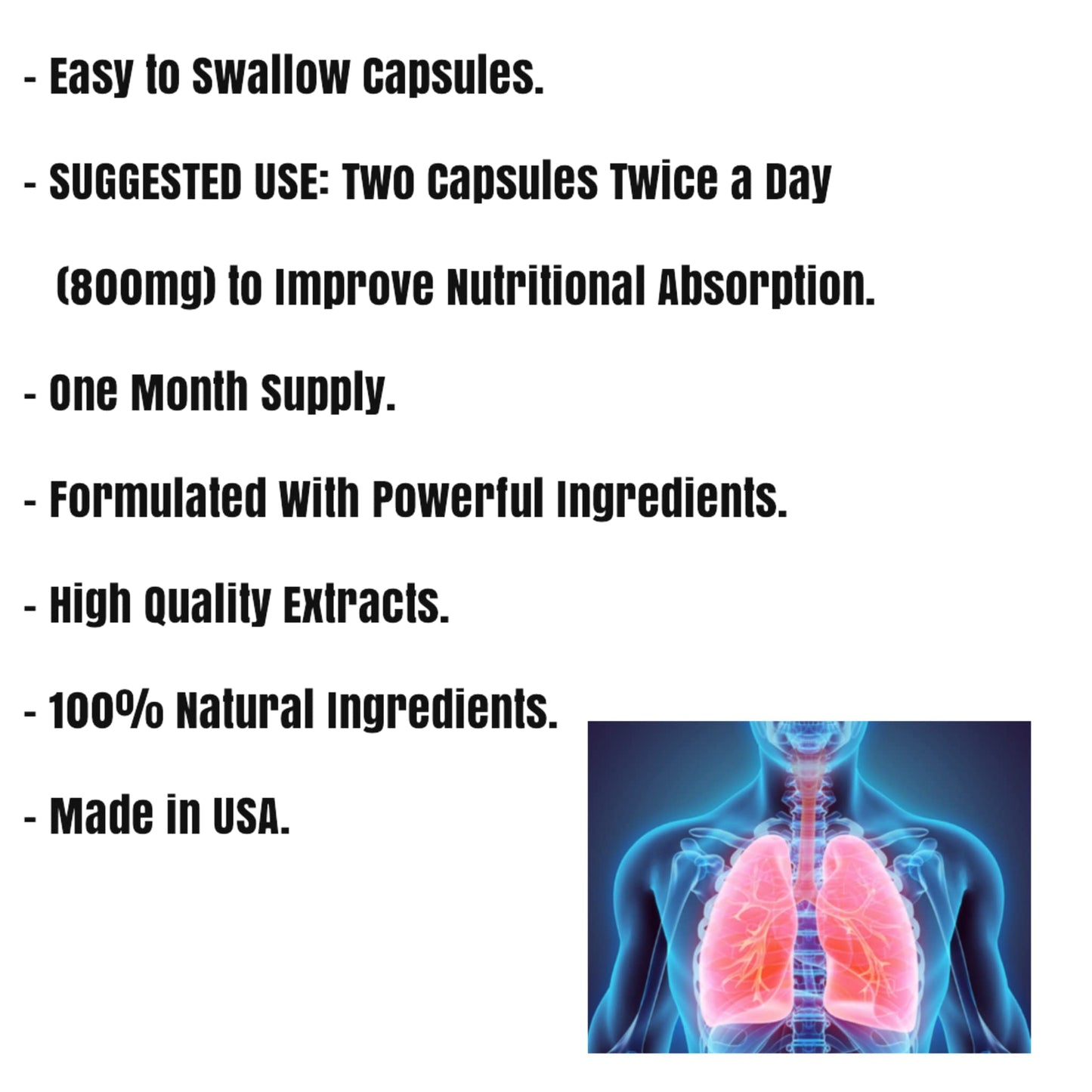 Generic LungCare Respiratory Support Supplement Capsules, 120 Capsules