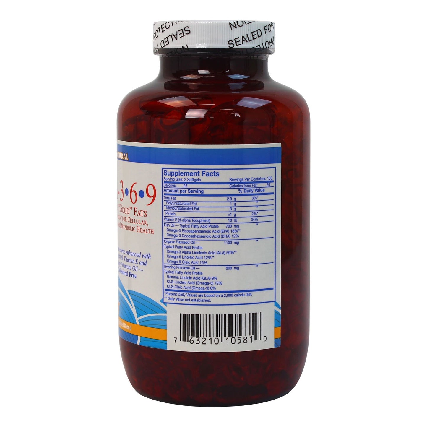 Woohoo Natural Triple Strength Cholesterol Free Omega 3 6 9 Fish Oil Capsule, 330 Count