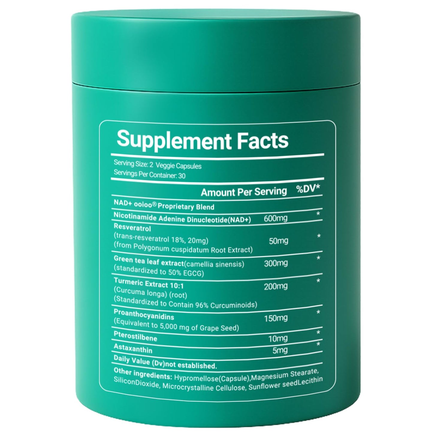 ooioo Liposomal NAD+ & Resveratrol Supplement Capsule, 60 Count
