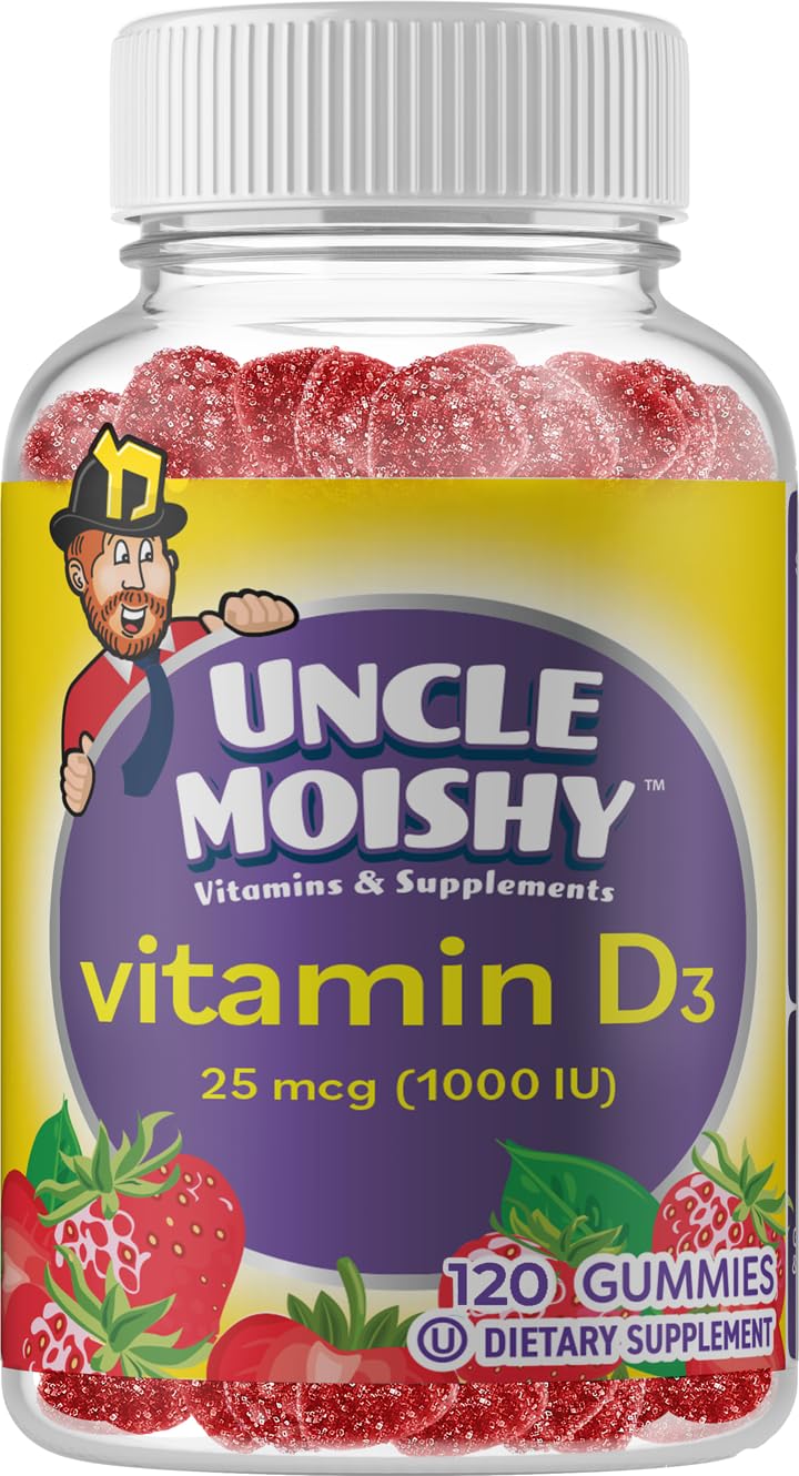Uncle Moishy Vitamin D3 1000 IU Gummies, 120 Count