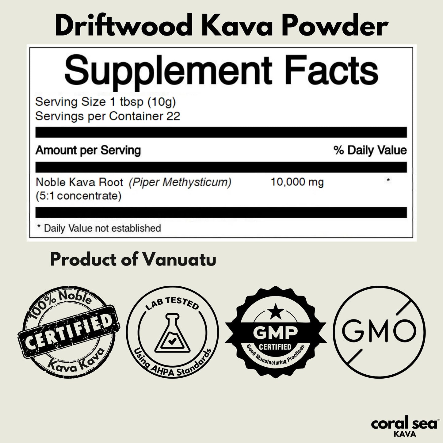Coral Sea Kava Kava Powder, 8 oz