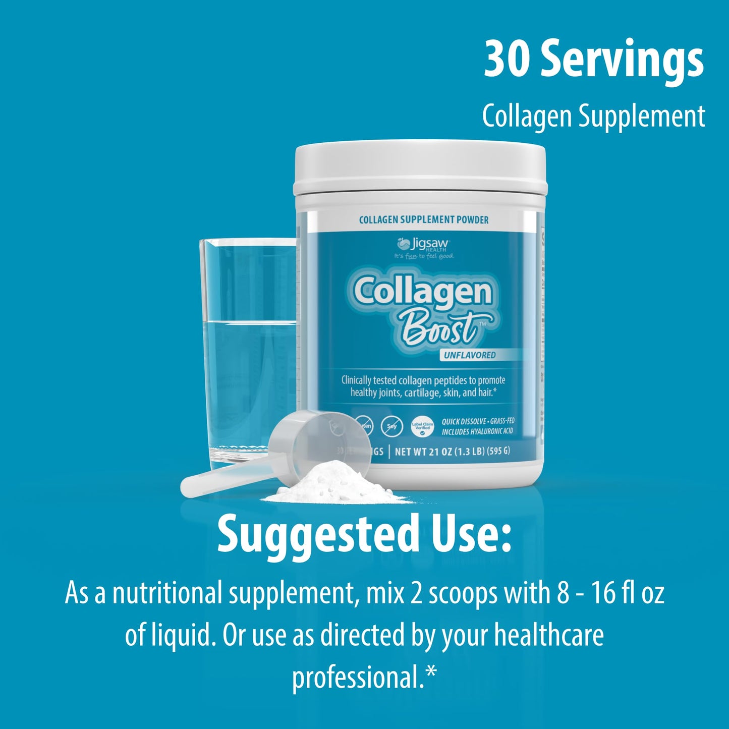 Jigsaw Health Collagen Boost Powder 21 Servings