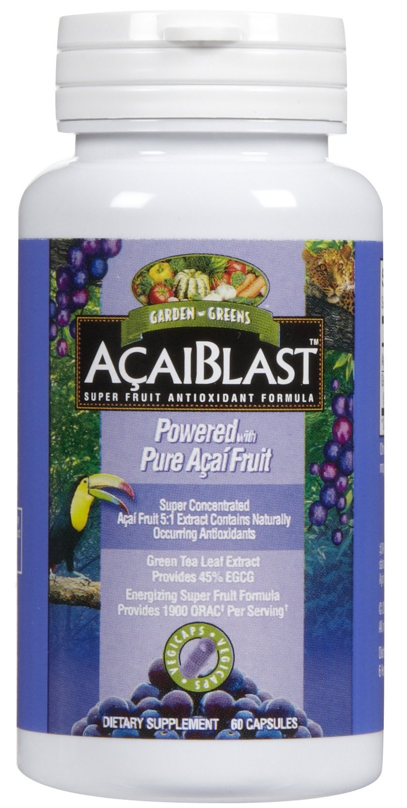 Garden Greens AcaiBlast Super Fruit Antioxidant Formula Capsules 60 Count