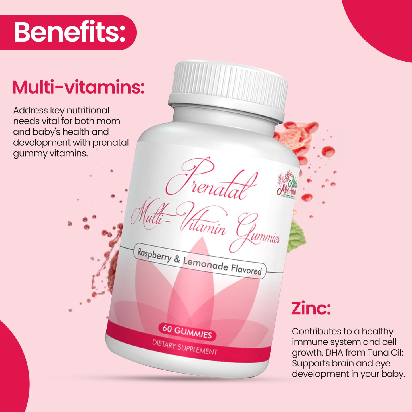 Mila Miamor Prenatal Multivitamin Gummies, 60 Gummies