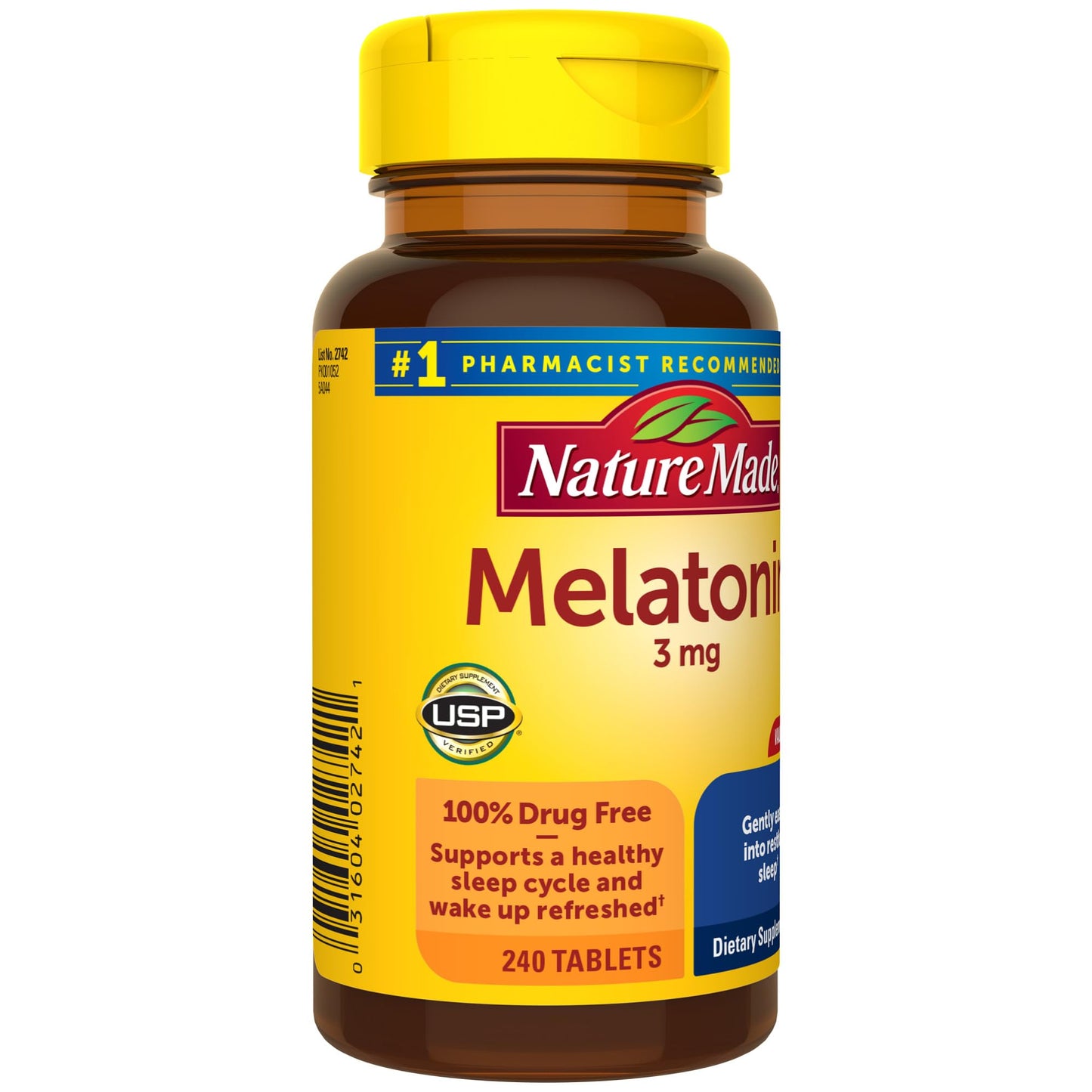 Nature Made Melatonin 3mg Sleep Aids for Adults Tablets, 240 Count