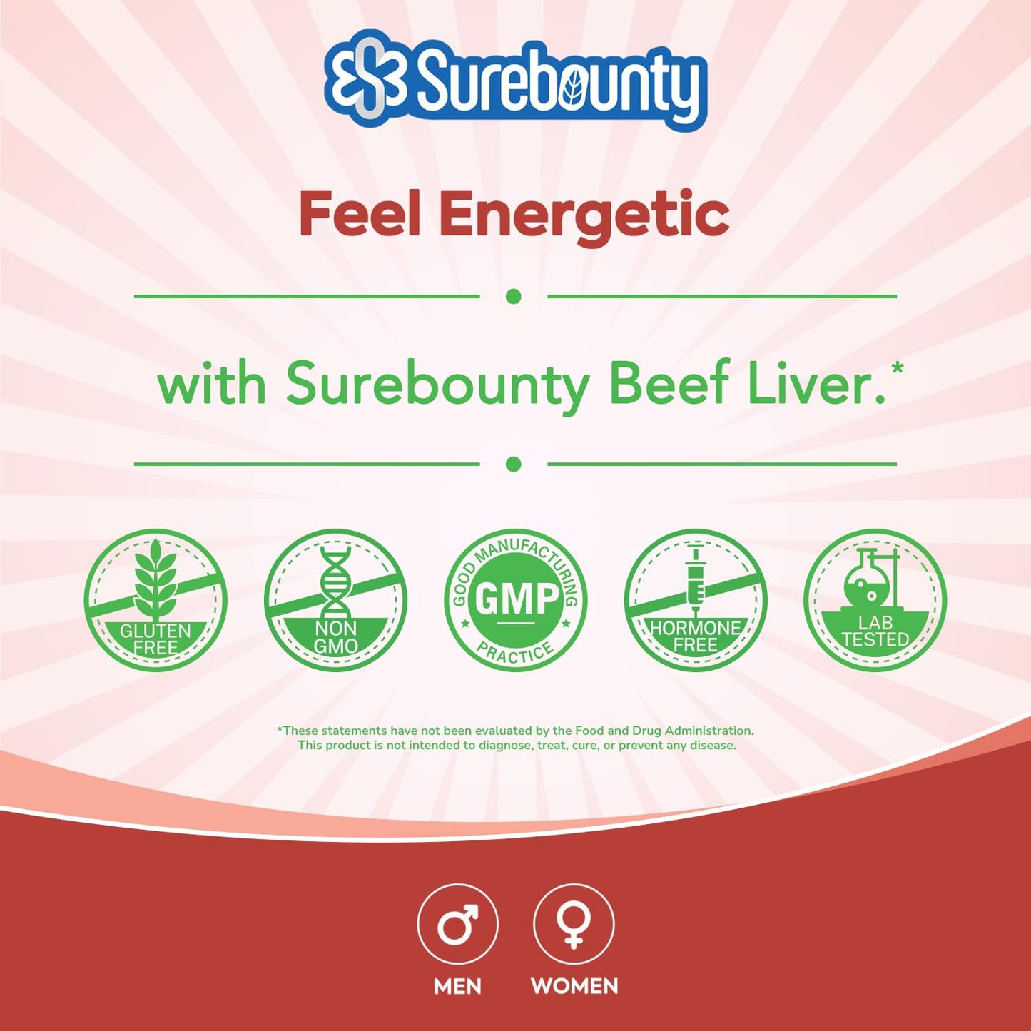 Surebounty Grass-Fed & Pasture-Raised Beef Liver Plus Capsules 180 Count