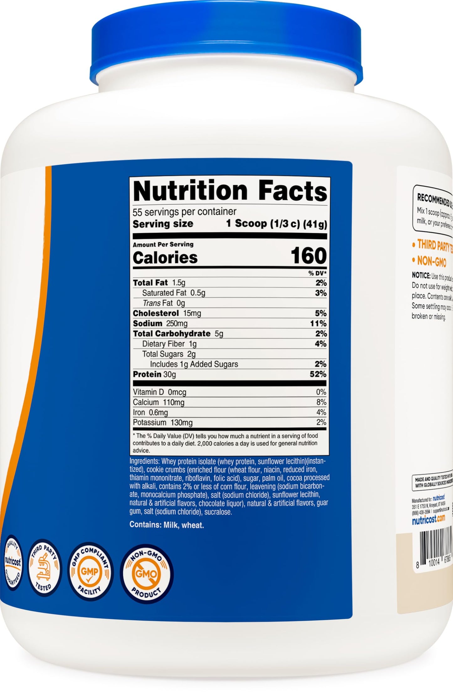 Nutricost Whey Protein Isolate (Cookies N Cream) Powder, 80 Servings