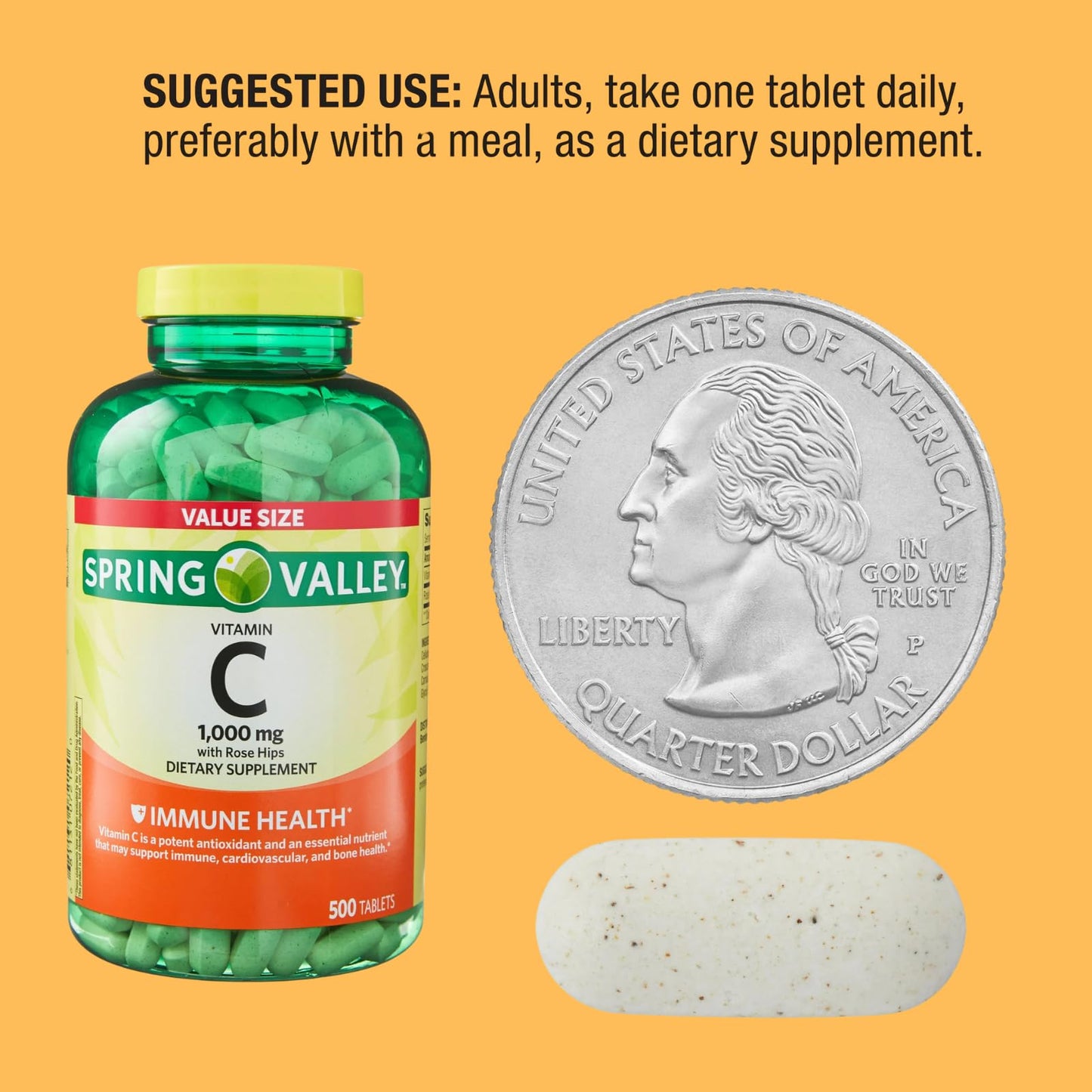 Generic Vitamin C 1000mg with Rose Hips, (500 Tablets)