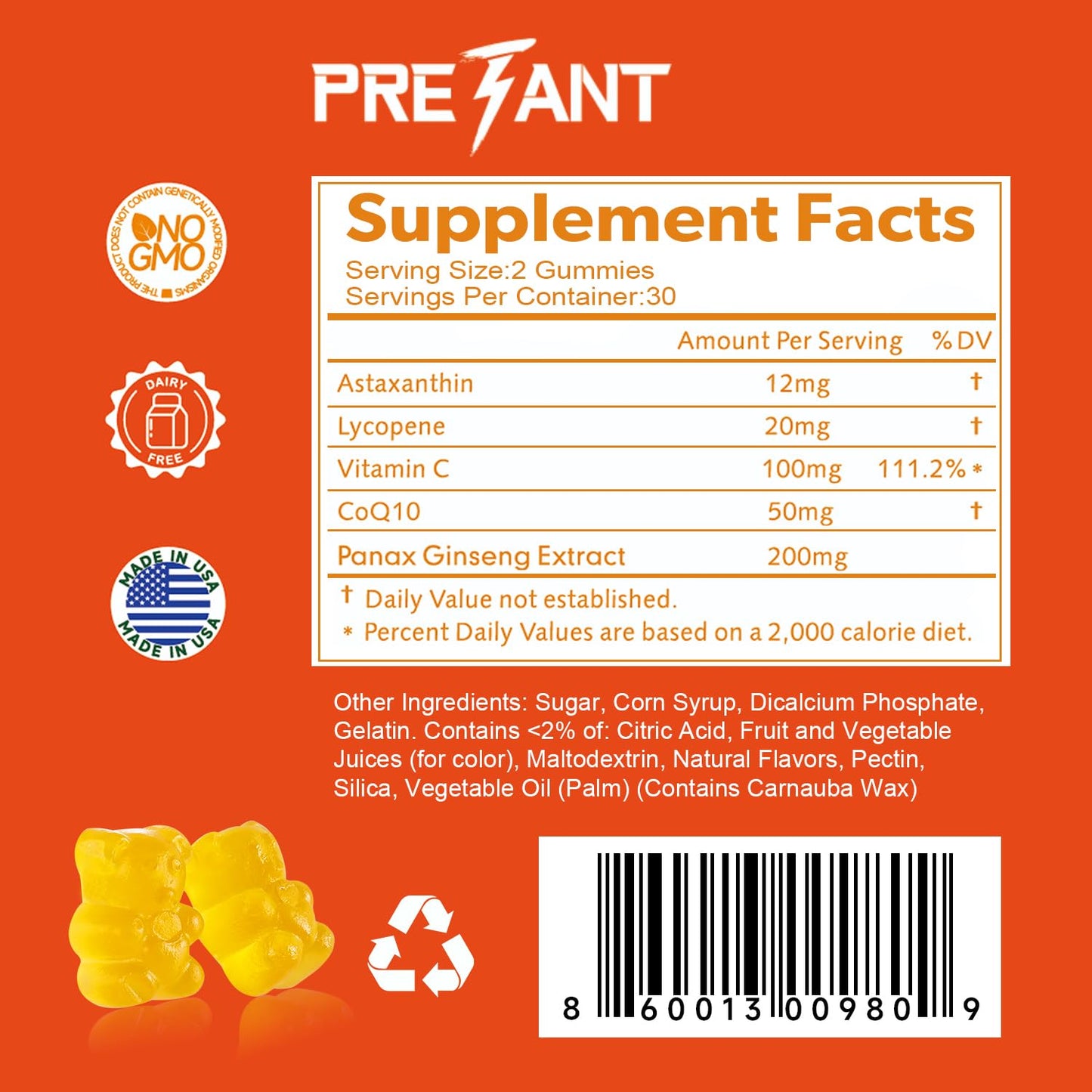 PRETANT Prostate Health Gummies 60 Count