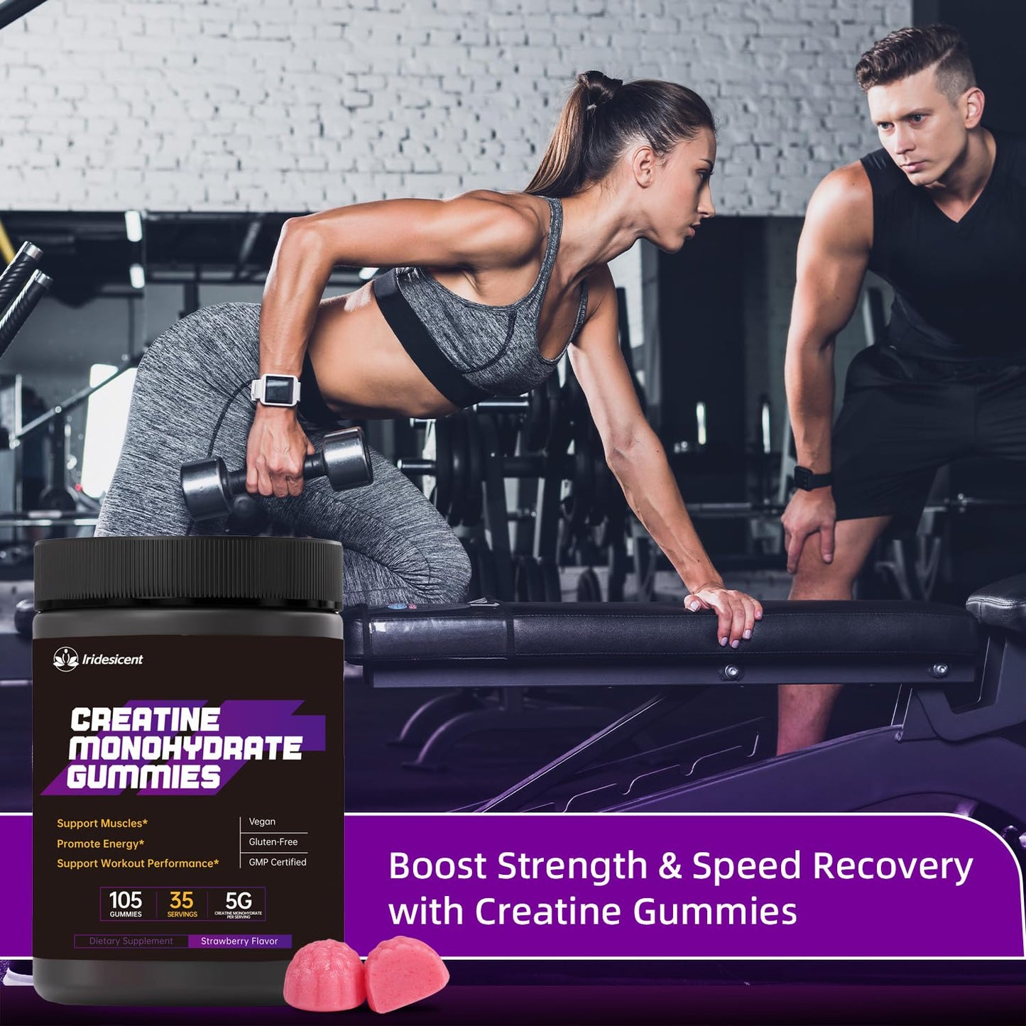 IRIDESICENT Creatine Gummies 5000mg 105 Count
