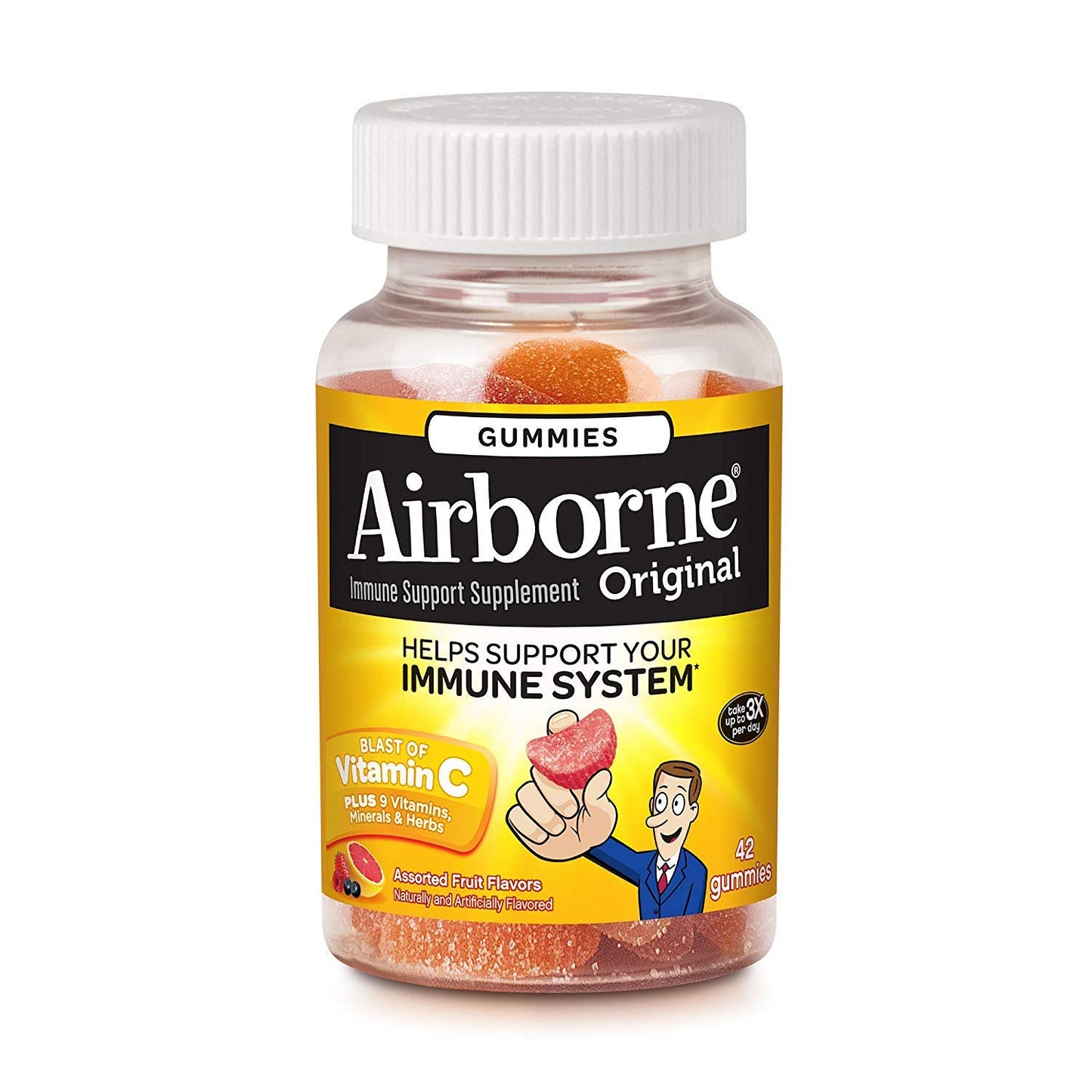 Airborne Assorted Fruit Flavored Gummies, 42 Gummies