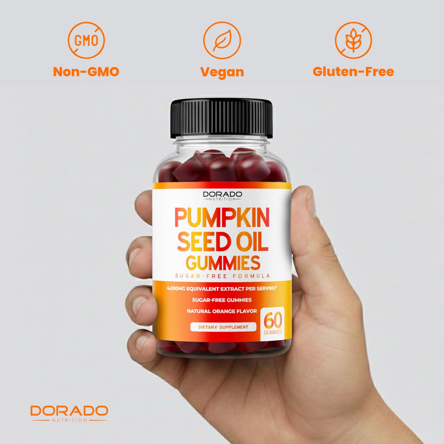 DORADO NUTRITION Pumpkin Seed Oil Gummies 4000mg, 60 Count