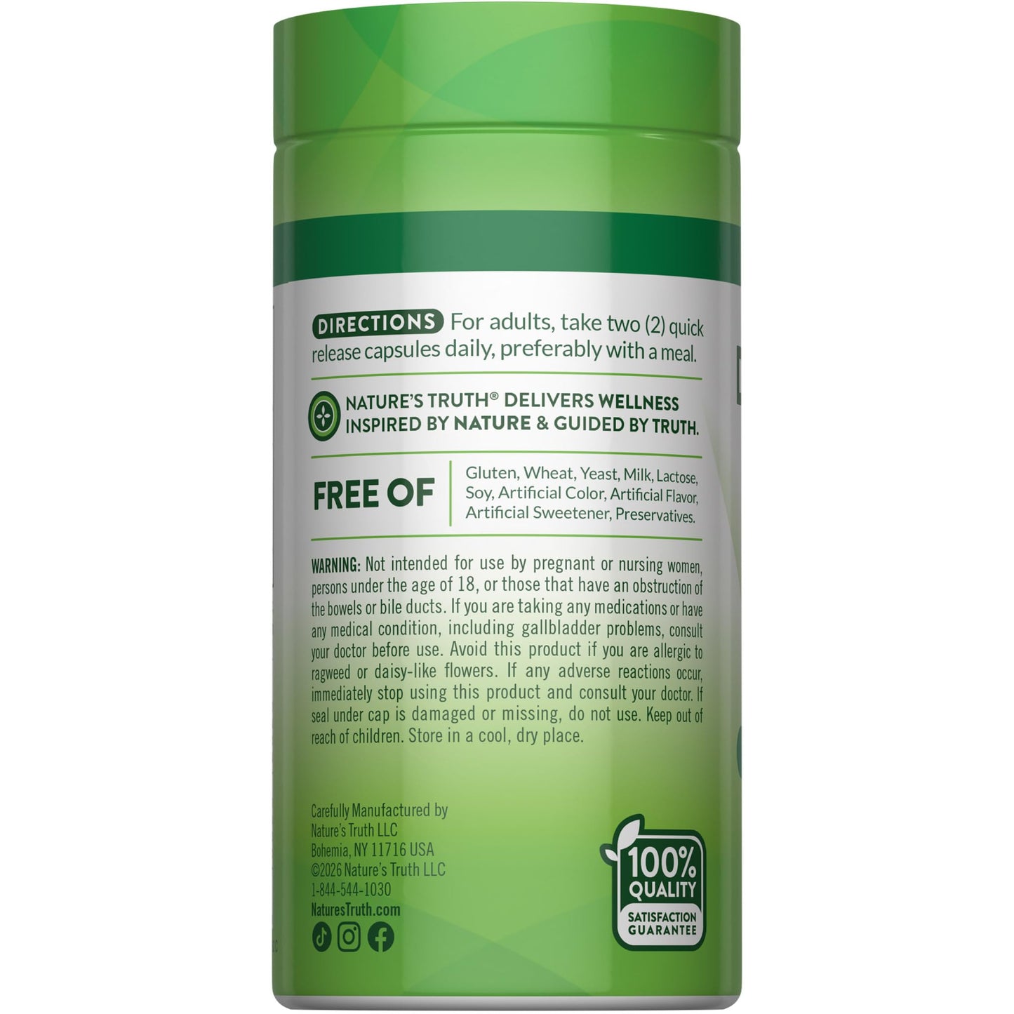 Nature's Truth Dandelion Root Capsules 100 Capsules