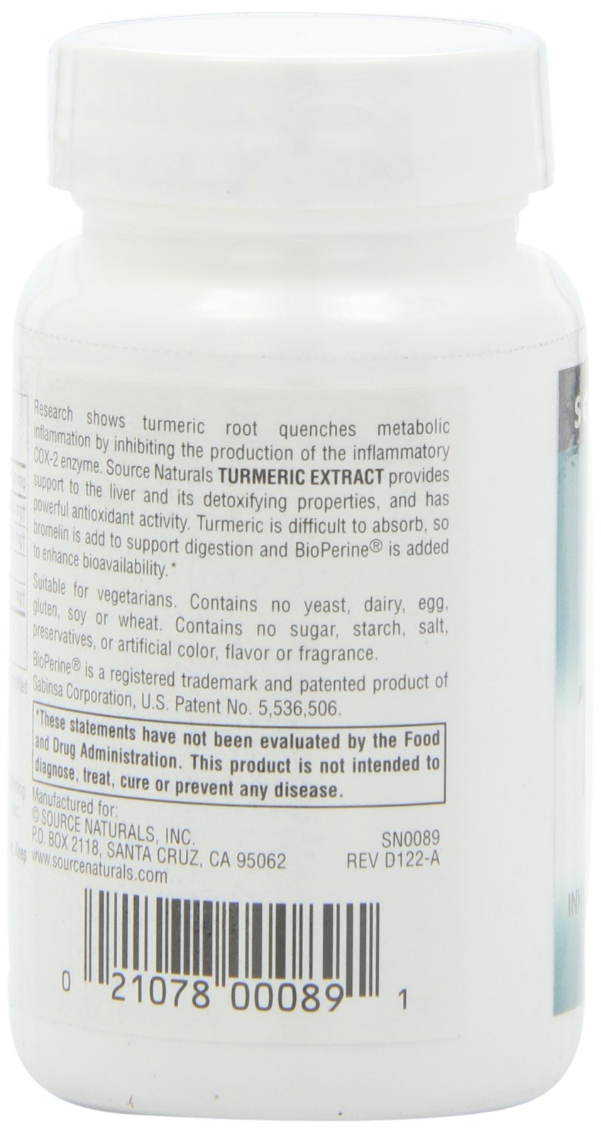 Source Naturals Turmeric Extract Tablets 200 Tablets