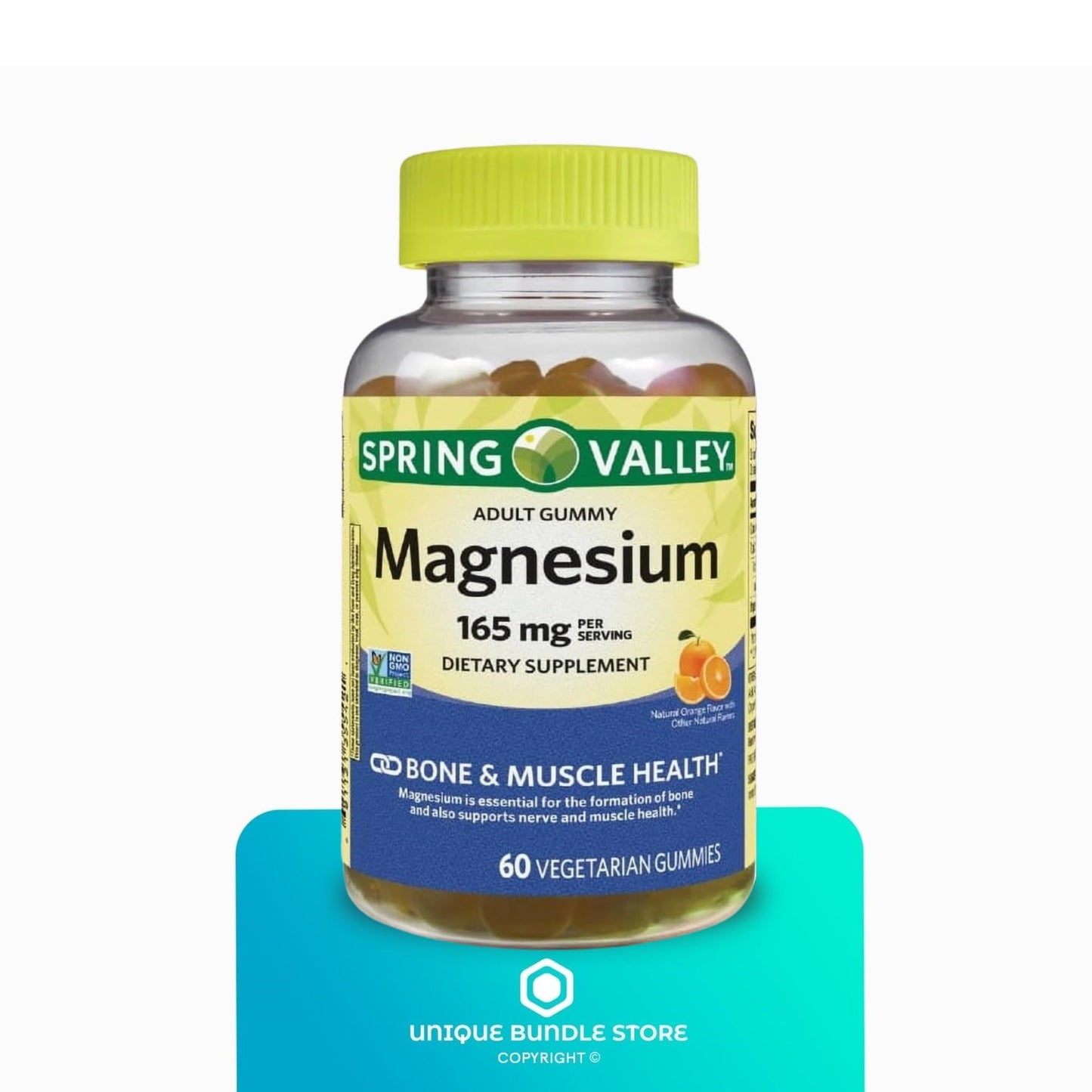 Unique Bundle Store Magnesium Citrate Gummies 165mg, 120 Gummies (Pack of 2)