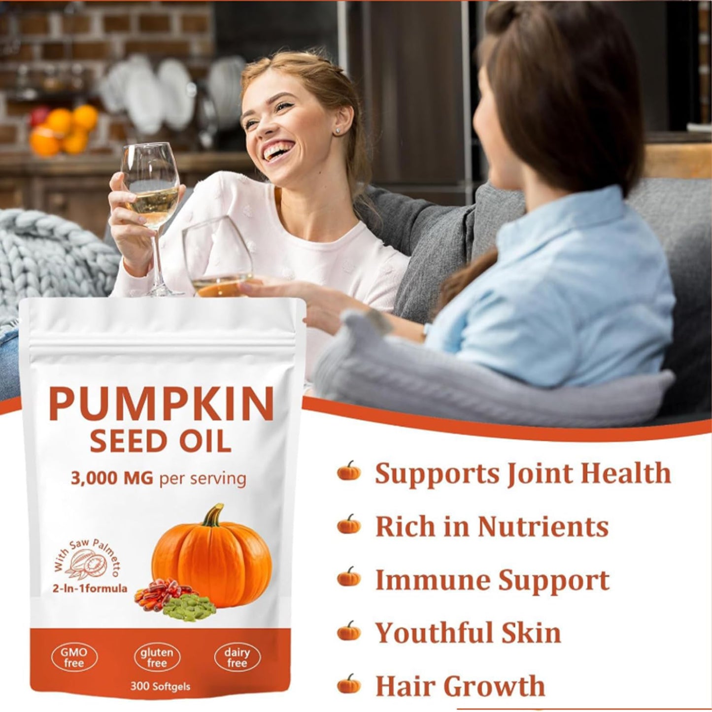 Generic Pumpkin Seed Oil with Saw Palmetto Capsules 300