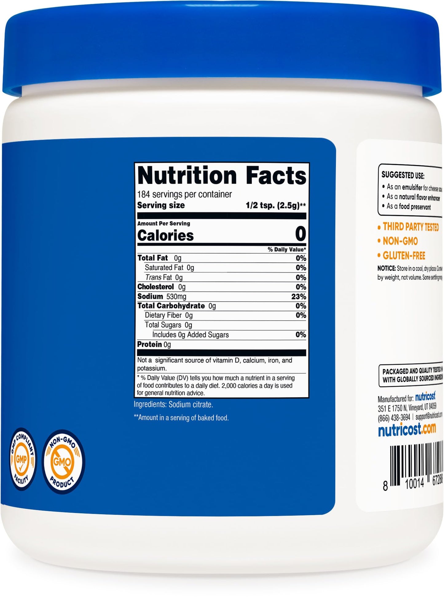 Nutricost Sodium Citrate Powder 16.01 oz