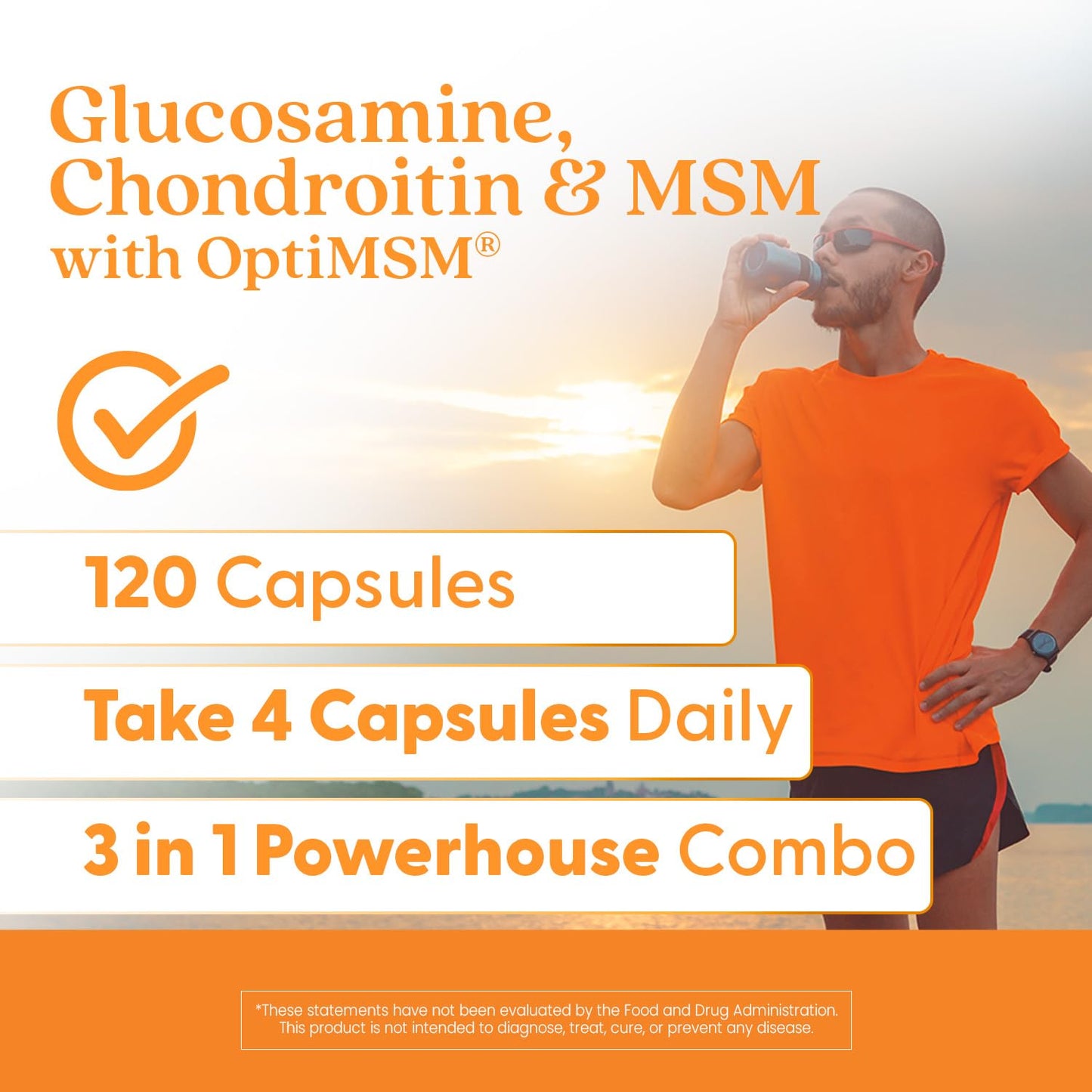 Doctor's BEST Glucosamine Chondroitin MSM with OptiMSM, 120 Capsules