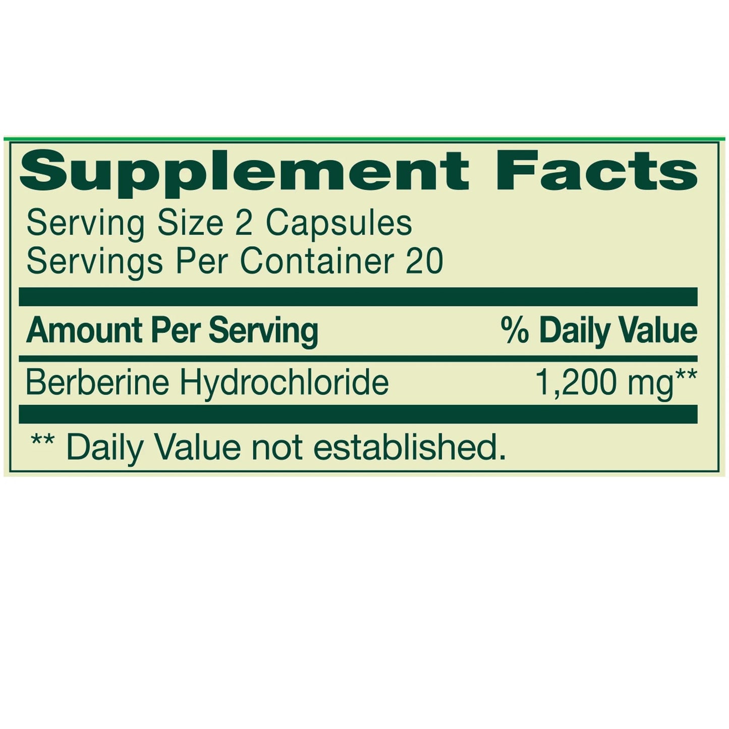 SUREFECT Berberine 1200 mg Capsules, 40 Count