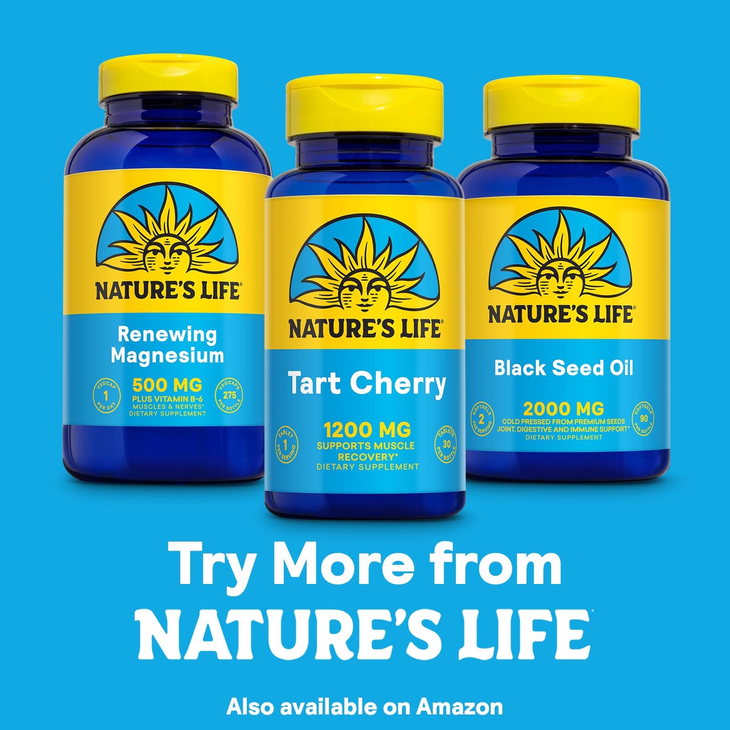Nature's Life Tart Cherry 1200mg Tart Cherry Juice Concentrate Capsules, 30 Count