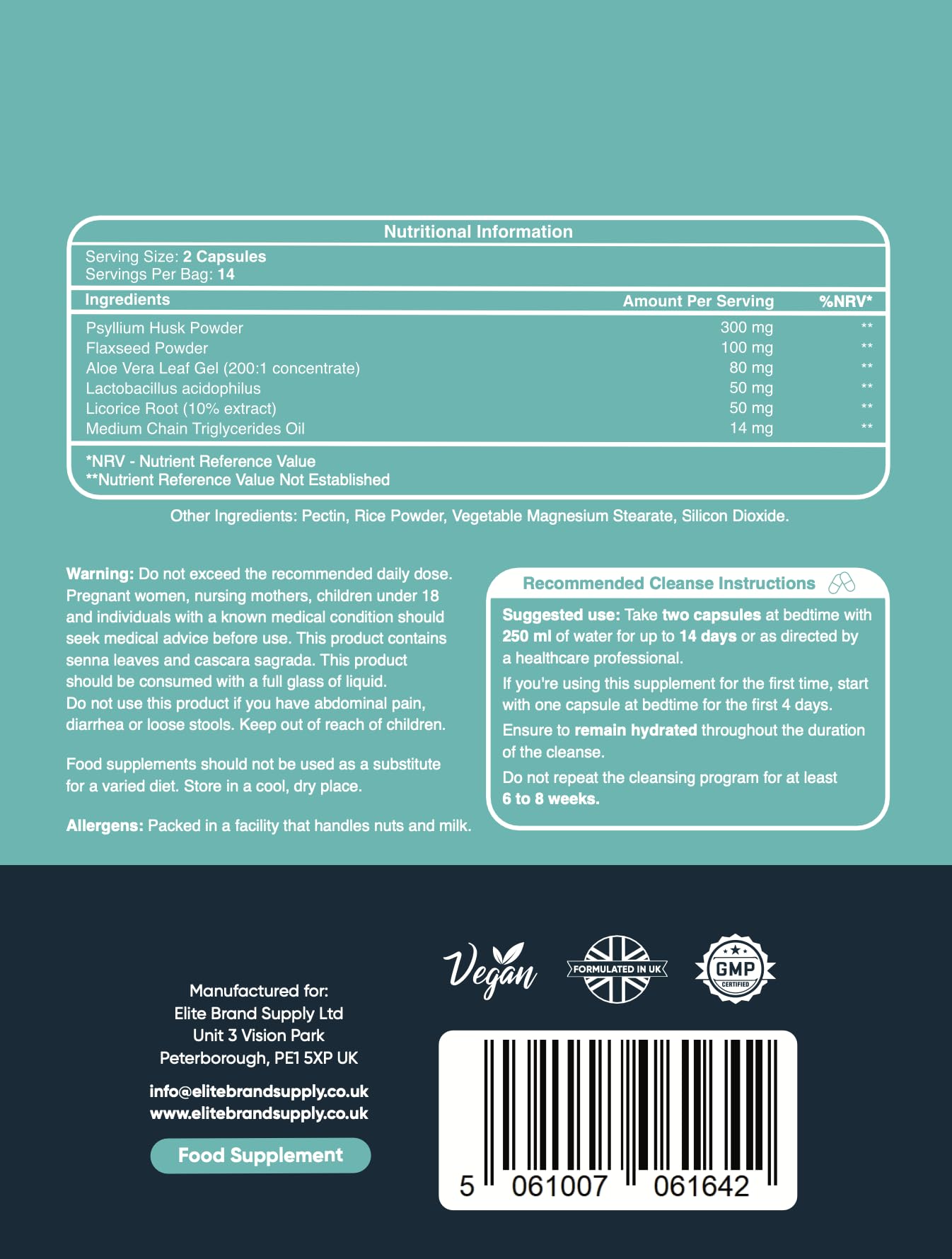 Hybrid Health Colon Cleanse Rapid 14 Day Detox Capsules, 28 Count