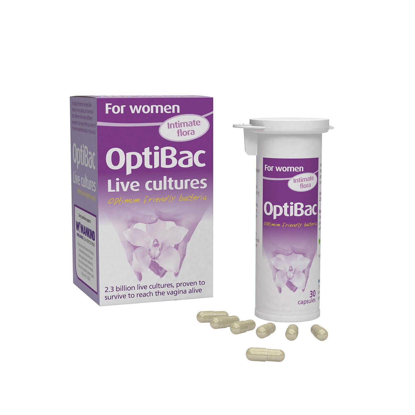 Optibac Probiotics Probiotics for Women Vaginal Probiotic with Lactobacillus rhamnosus GR-1 & Lactobacillus reuteri RC-14 Capsules, 30 Count