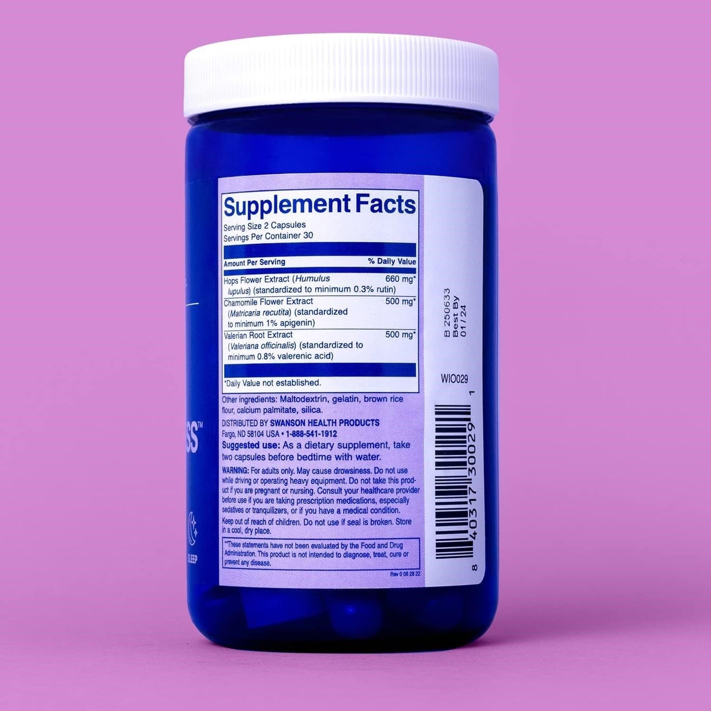 Swanson W/I/O Night Time Herbal Decompress Capsules, 60 Count