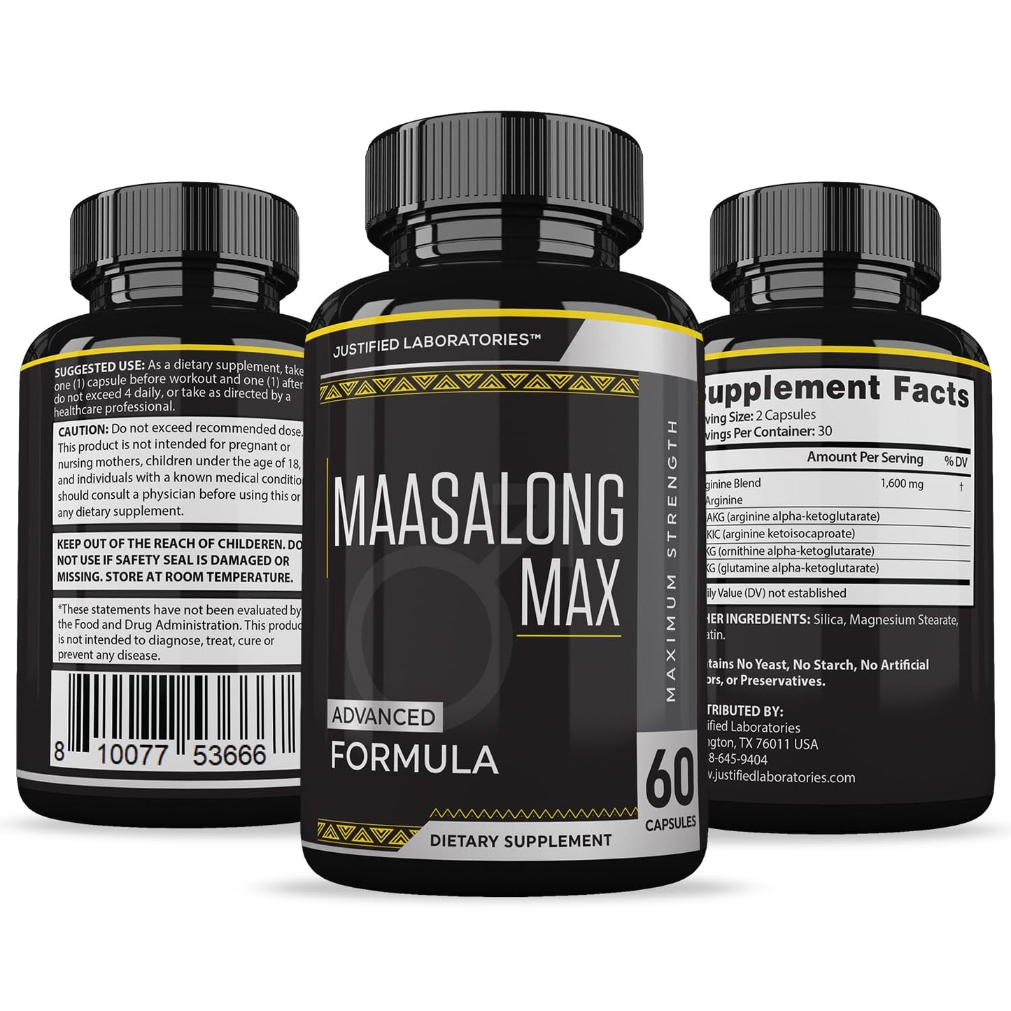 Justified Laboratories Maasalong Max Capsule, 1 Count