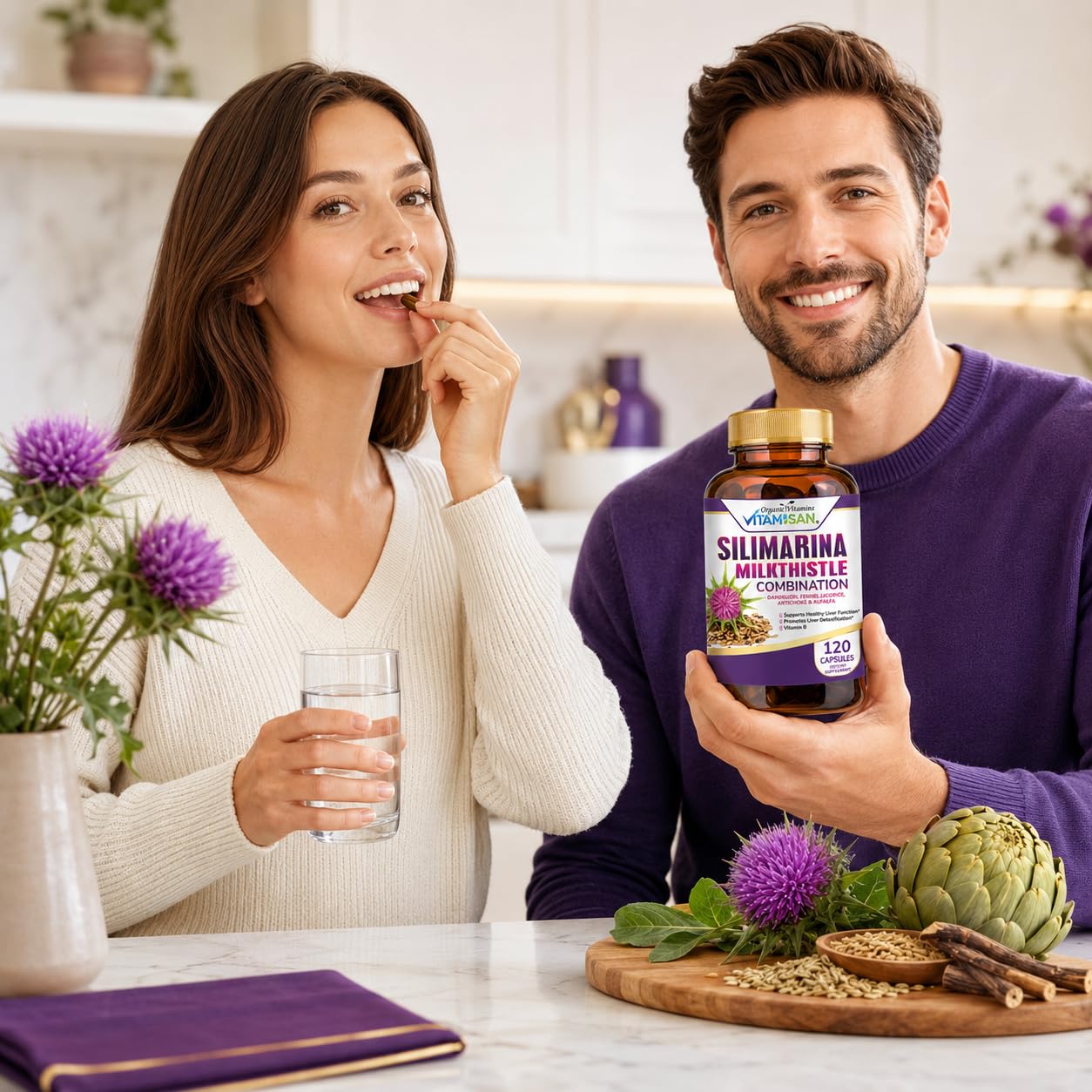 VITAMISAN Milk Thistle Detox & Cleansing Formula Capsules 120 Count