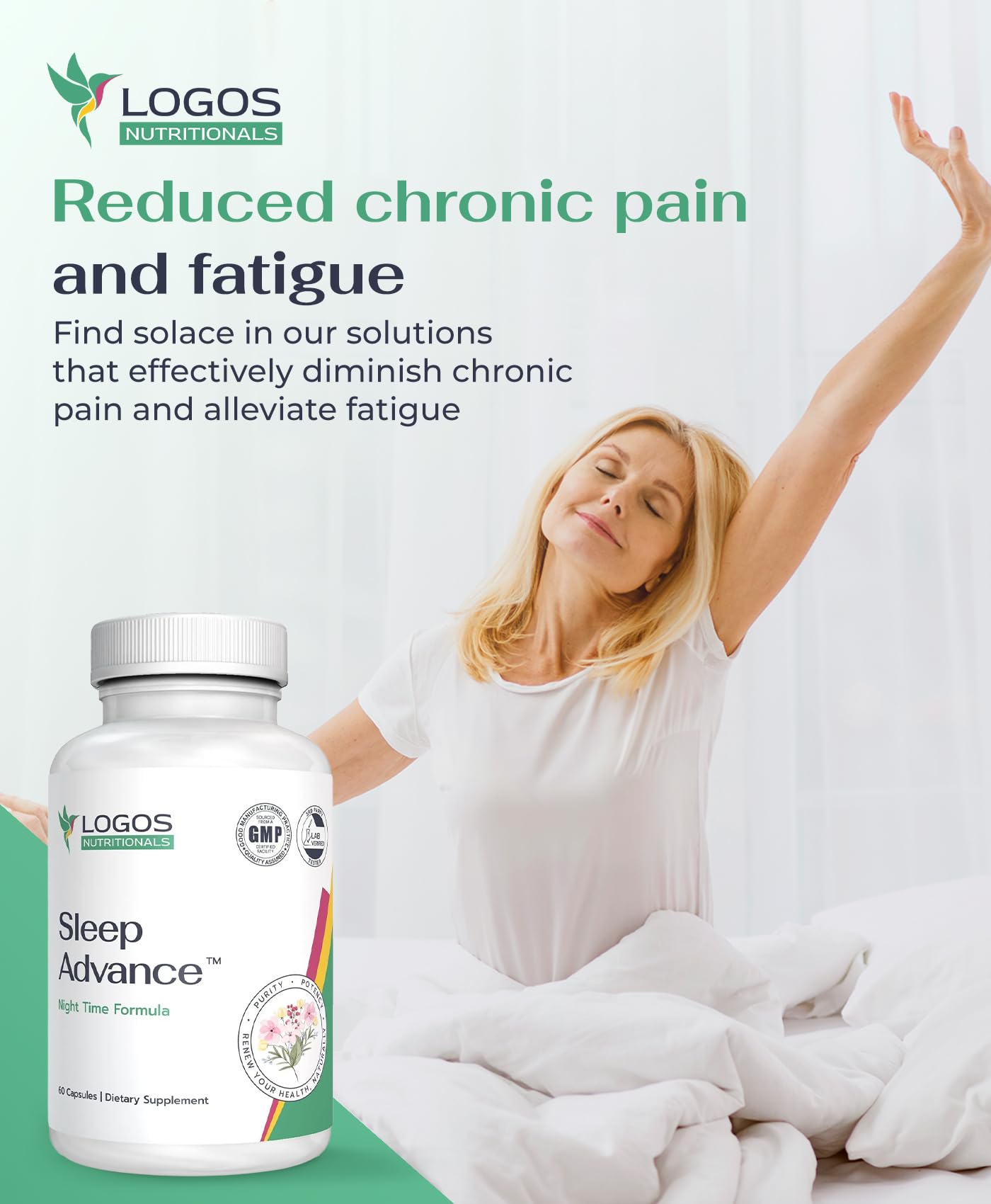 Logos Nutritionals Sleep Advance Restful Sleep Formula 60 Capsules