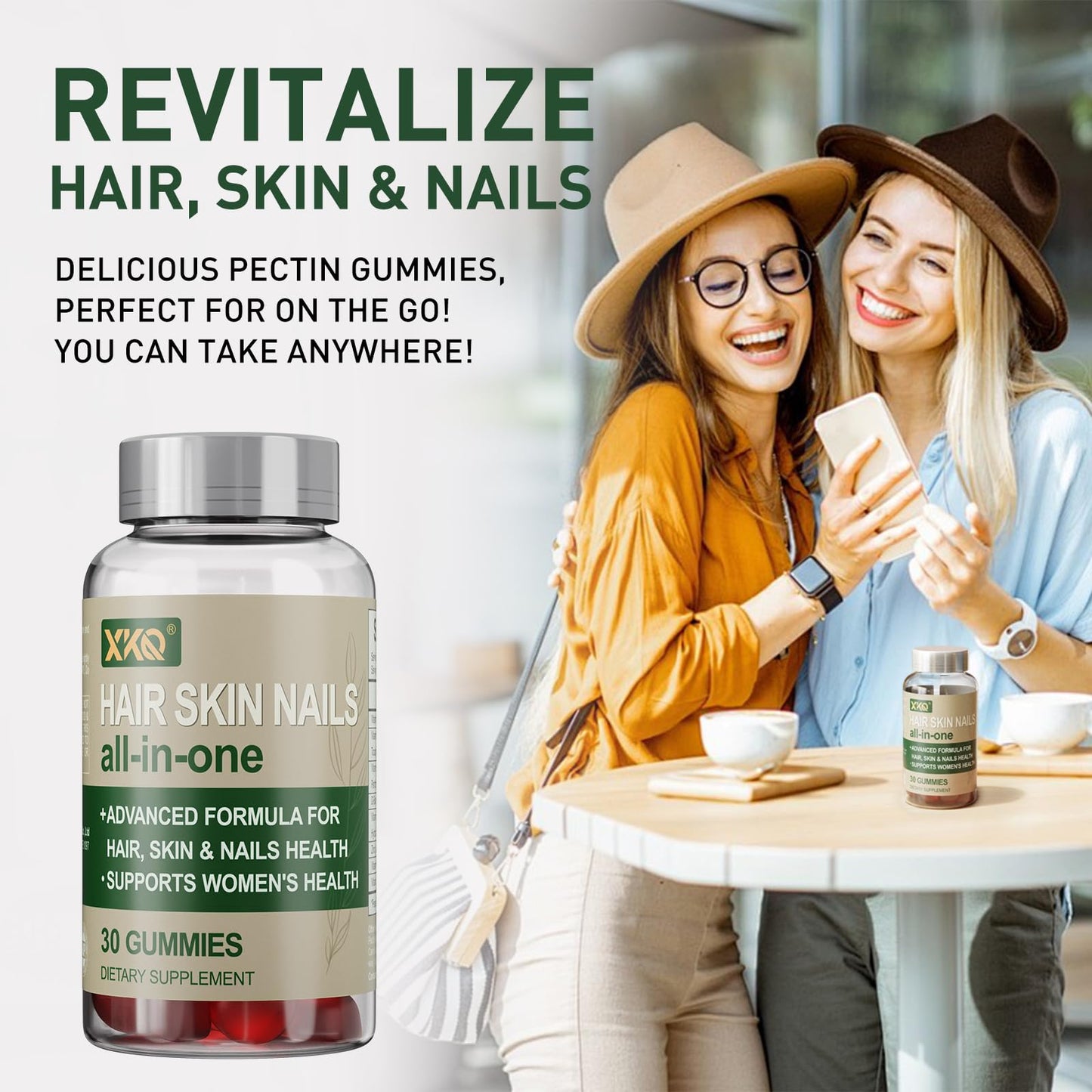 XKQ Hair Skin Nails Gummies 30 Count