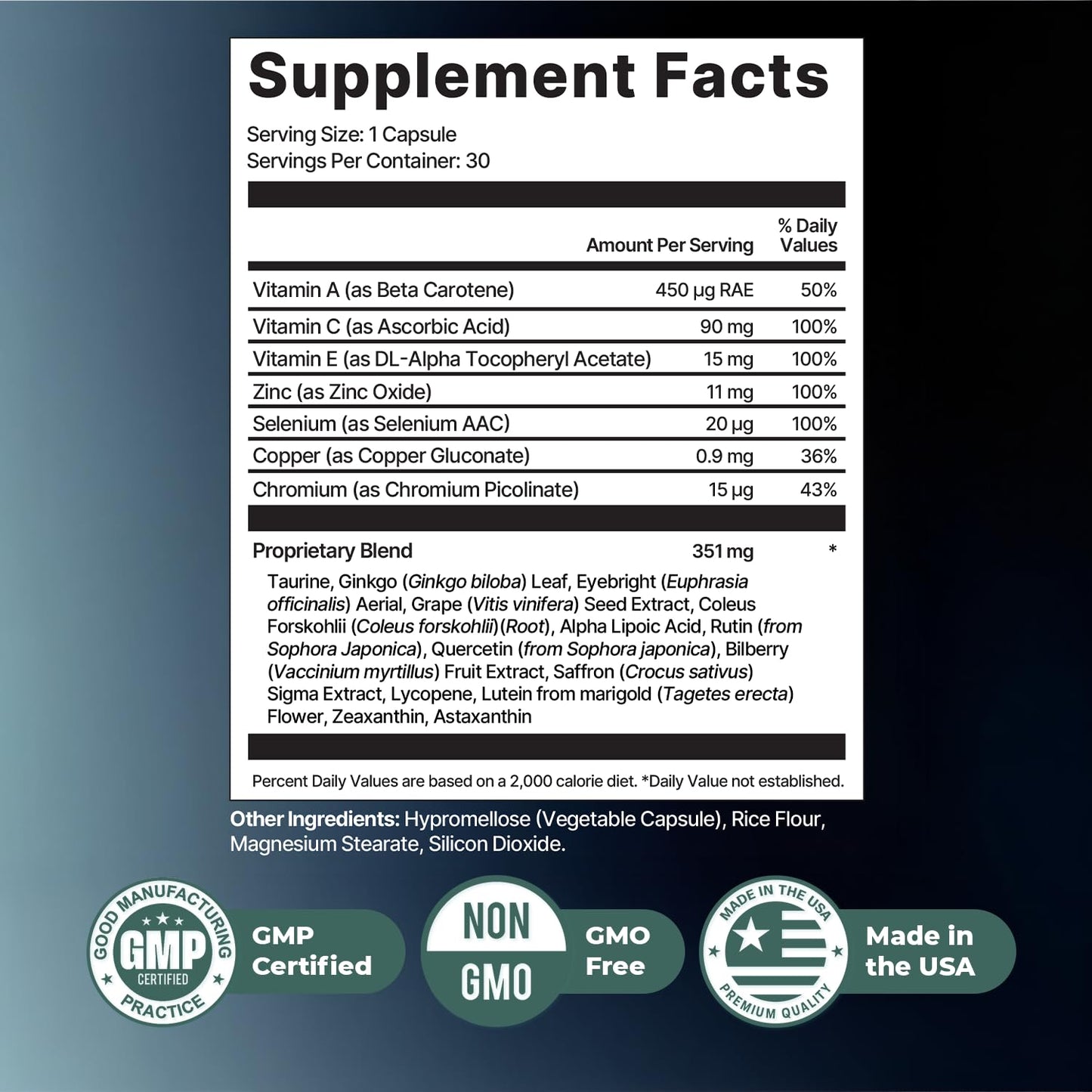 Nature’s NutriWave VisionX Eye Vitamin Capsules 30 Count