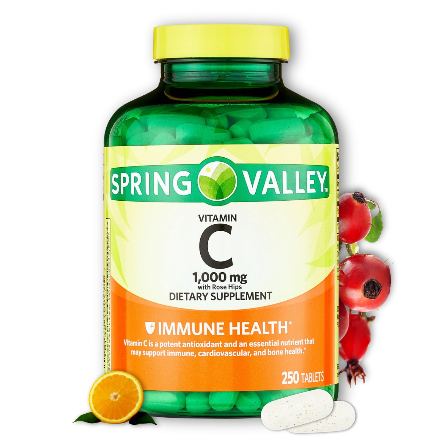 Fusion Shop Store Vitamin C 1000mg with Rose Hips, 250 Tablets