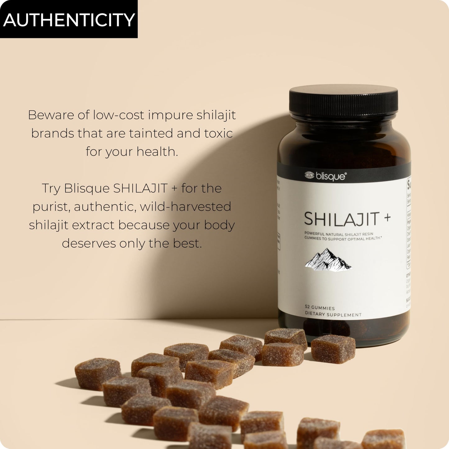 Blisque Himalayan Organic Shilajit Resin Gummies 52 Gummies