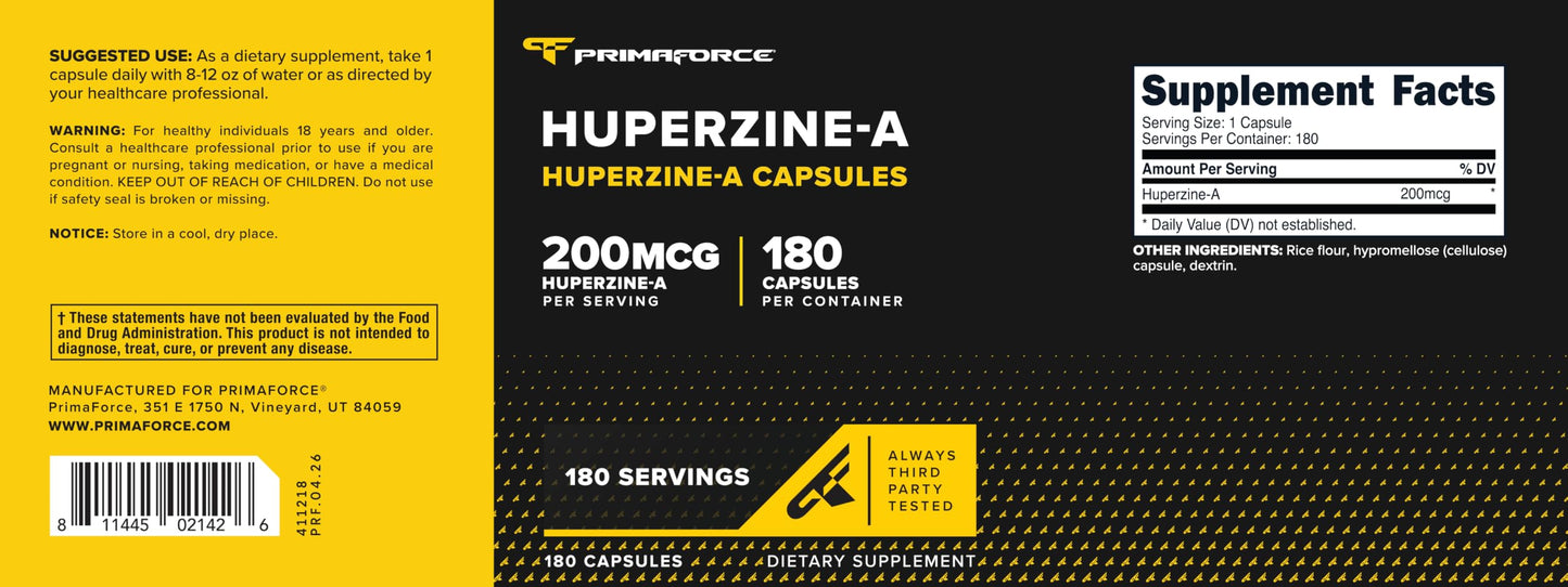 Primaforce Huperzine-A Capsules 180