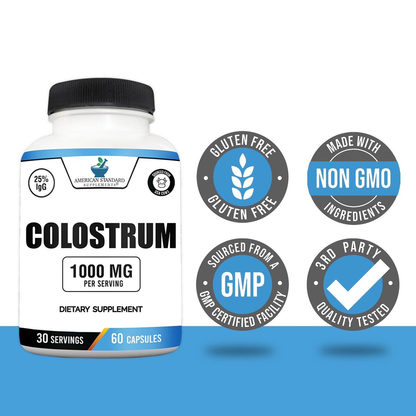 American Standard Supplements Colostrum Capsules, 60 Capsules