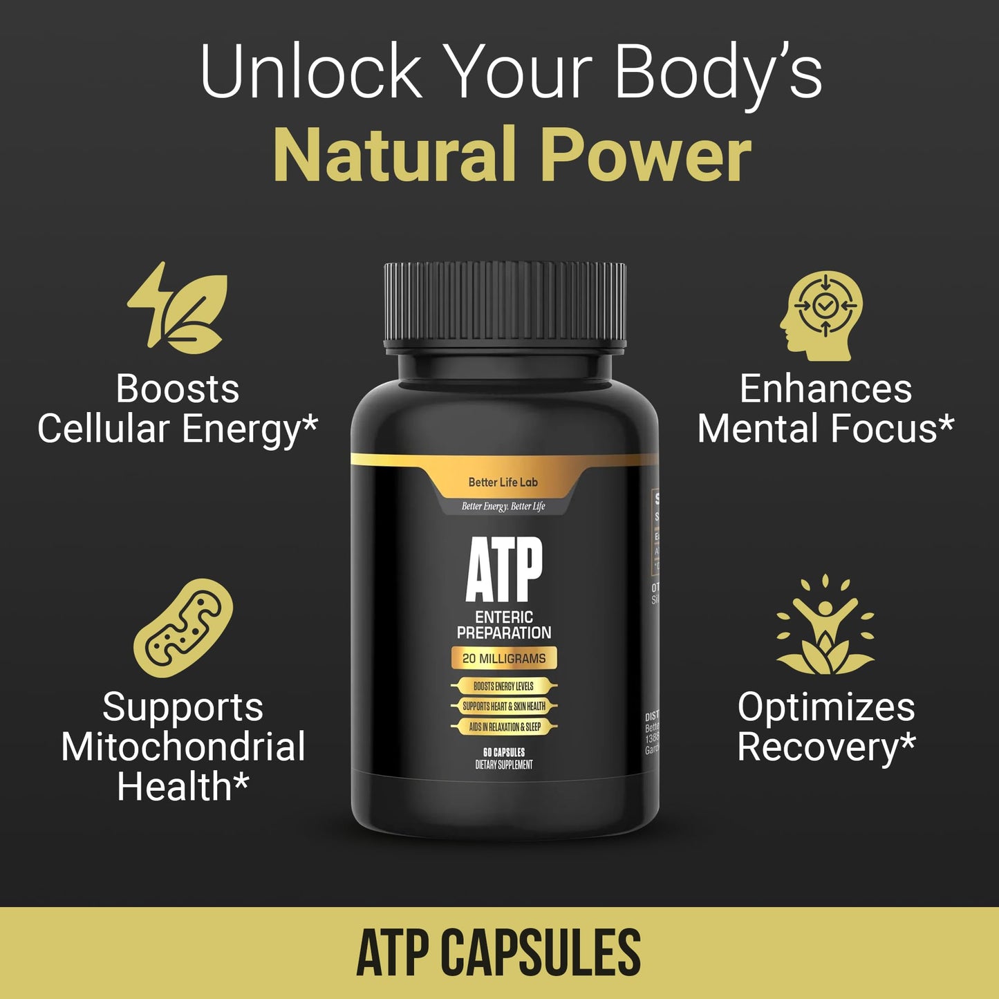 BETTER LIFE LAB ATP Supplement Capsules 60 Count