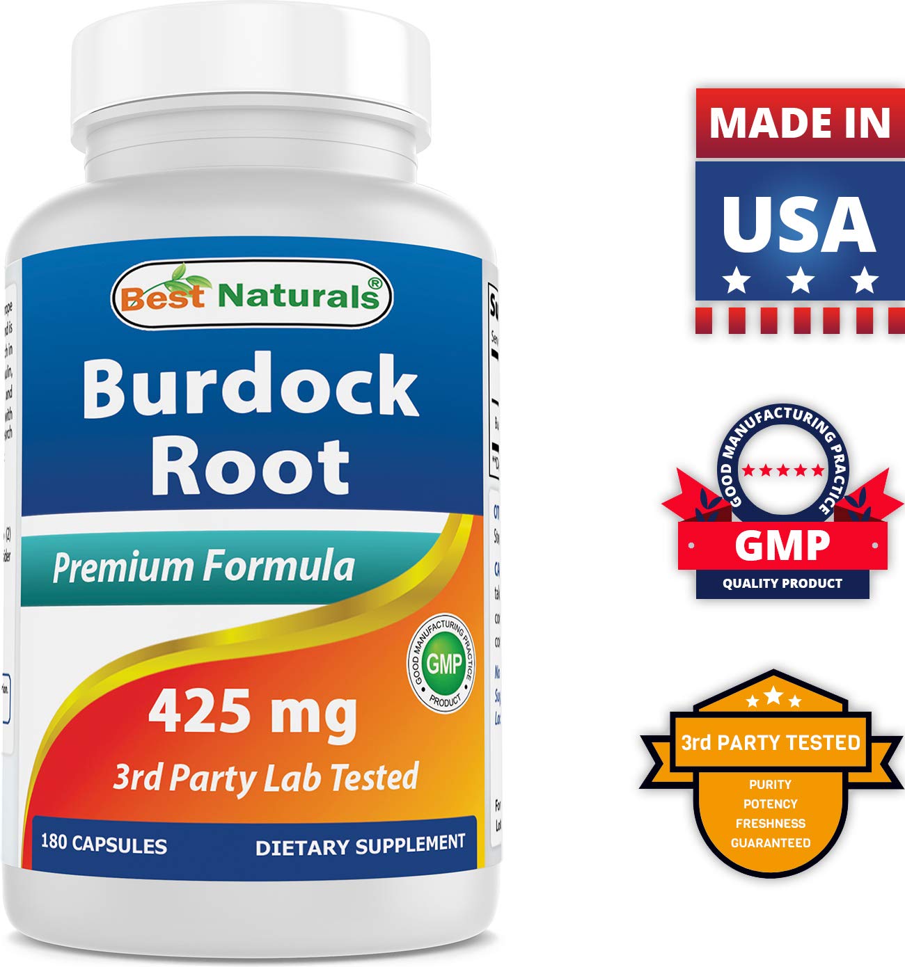 Best Naturals Burdock Root 425 mg Capsules 360 Count