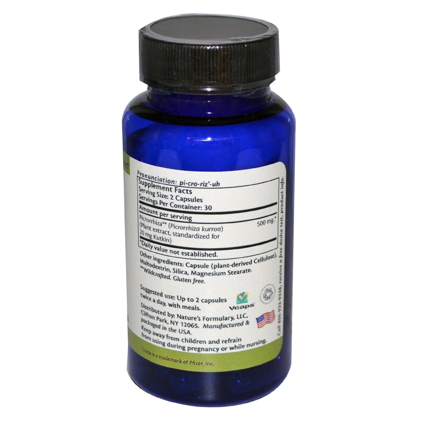 Nature's Formulary Picrorrhiza Vegetarian Capsules, 60 Count