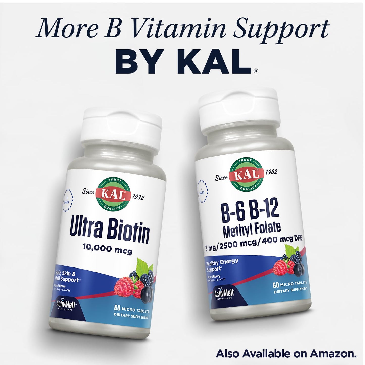 KAL CoEnzyme Vitamin B Complex Chewable, 60 Count