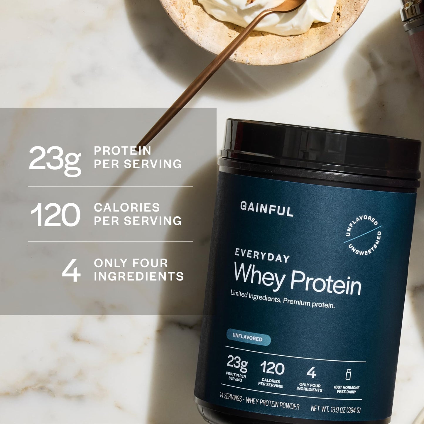 Gainful Everyday Whey Protein Powder Bundle, Neapolitan Flavor, 18.9