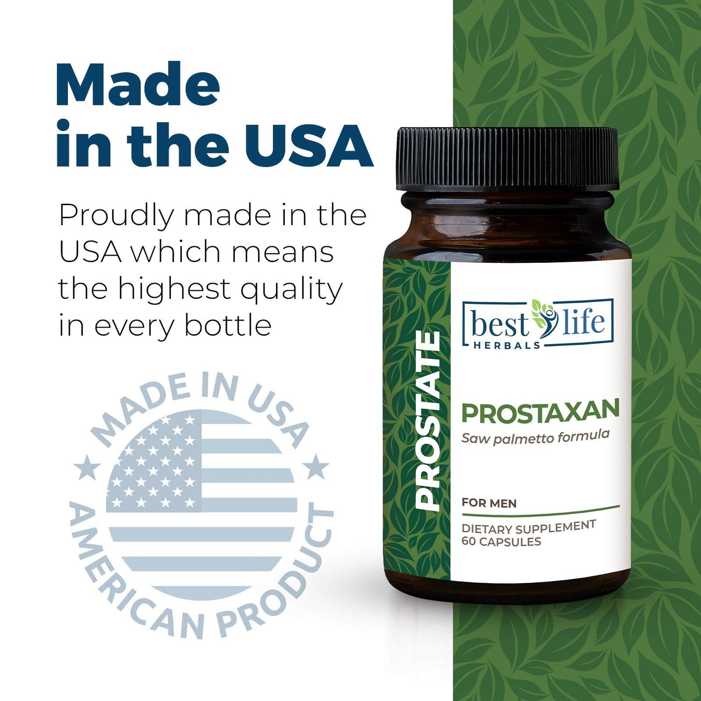 Best Life Herbals ProstaXan Saw Palmetto Supplement for Men’s Prostate and Bladder Health Capsule, 2 Bottles